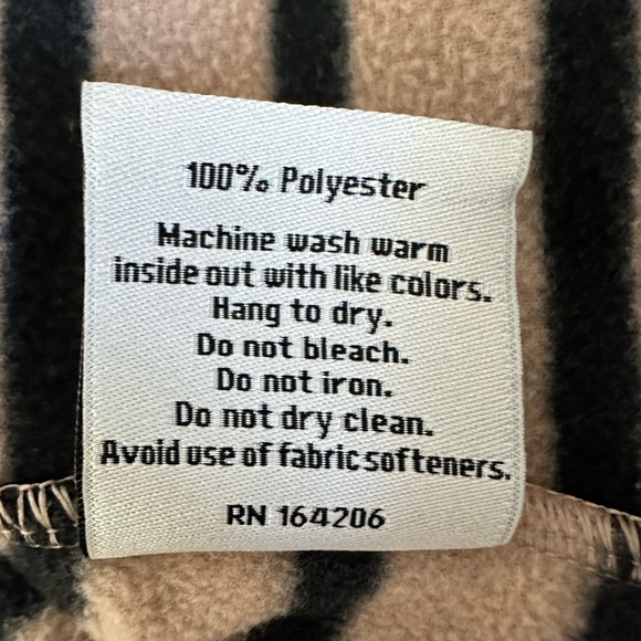 Dudley Stephens Park Slope Turtleneck Mariner Stripe Khaki Black Vello Fleece XS - Picture 6 of 10